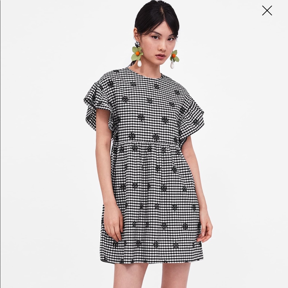Zara Gingham Dress. New, never been worn. - Picture 1 of 2